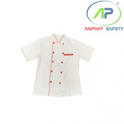 Áo bếp tay ngắn KaKi 65/35